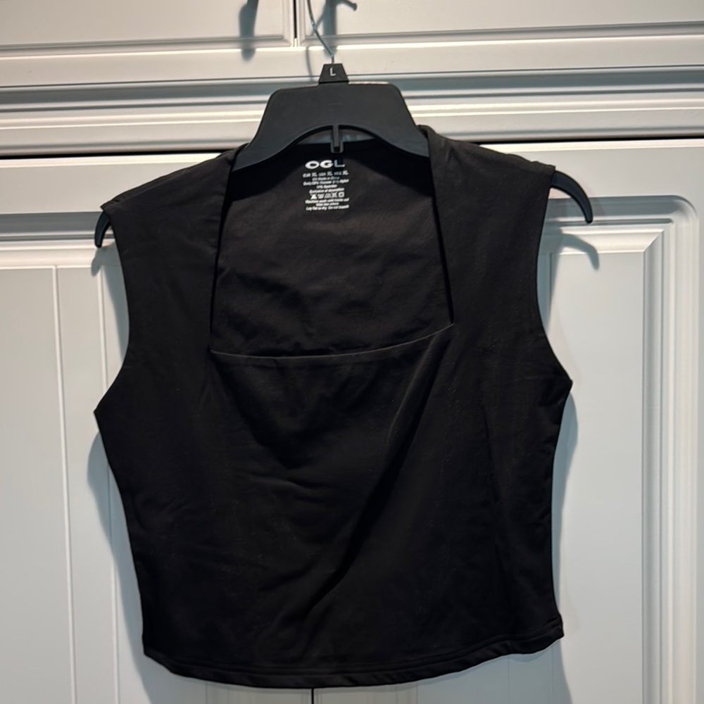 OGL Black Fitted Crop Tank Top